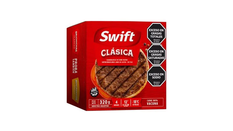 HAMBURGUESA SWIFT CLASICA CAJA 18x4x80grs